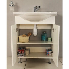 Тумба под раковину AQUATON ЛИАНА 60 напольная, белая (1A163101LL010)