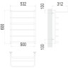 Полотенцесушитель TERMINUS Эконом Полка П6 500х600 NEW