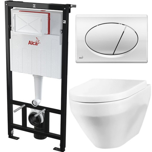 Комплект унитаза AM PM Spirit C701700WH+C707857WH с инсталляцией Alcaplast Sadromodul AM101/1120+M71