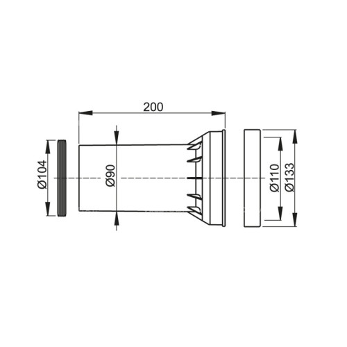 Прокладка + патрубок + уплотнение патрубка Alcadrain (M902)