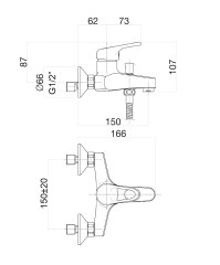 Смеситель для ванны Fiore MISTRAL 42CR1510, хром