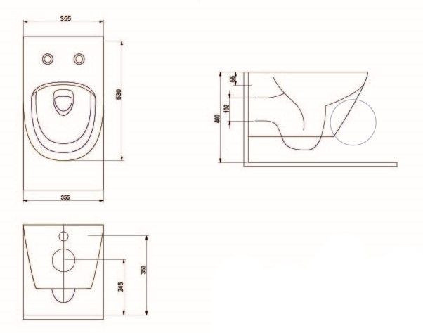 Унитаз подвесной beWash Bogen безободковый с сиденьем микролифт белый глянец 88303201 + EVB6388
