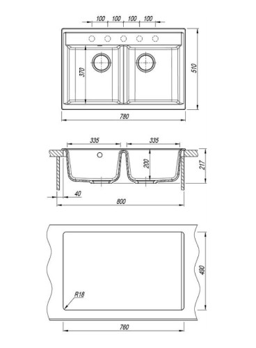 Кухонная мойка Dr. Gans Адель 25.090.C0780