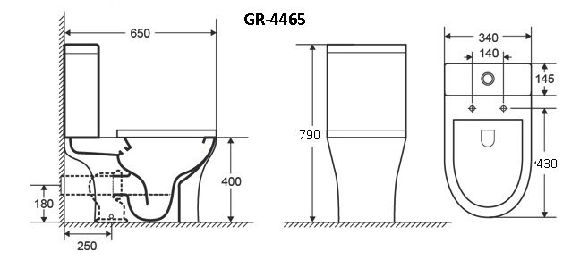 Унитаз Grossman Classic GR-4465S (650*340*790) напольный БЕЗОБОДКОВЫЙ с тонкой крышкой
