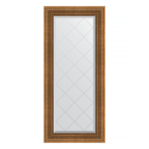 Зеркало настенное с гравировкой EVOFORM в багетной раме бронзовый акведук, 57х127 см, BY 4068