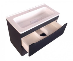 Тумба подвесная Style Line Бергамо мини 70 (2 ящ.) Люкс антискрейтч черный, PLUS