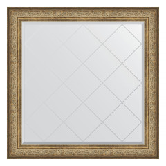 Зеркало настенное с гравировкой EVOFORM в багетной раме виньетка античная бронза, 110х110 см, BY 4468