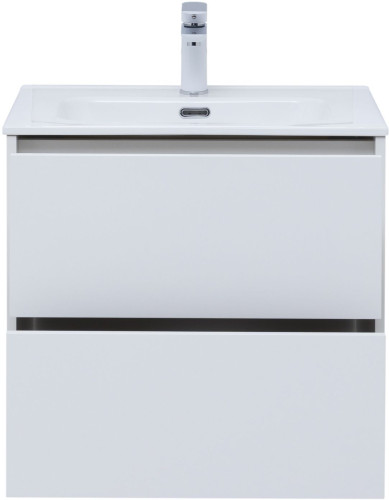 Тумба c раковиной Aquanet Lino 60 (Flat) белый глянец