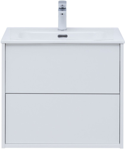 Тумба c раковиной Aquanet Lino 60 (Flat) белый глянец