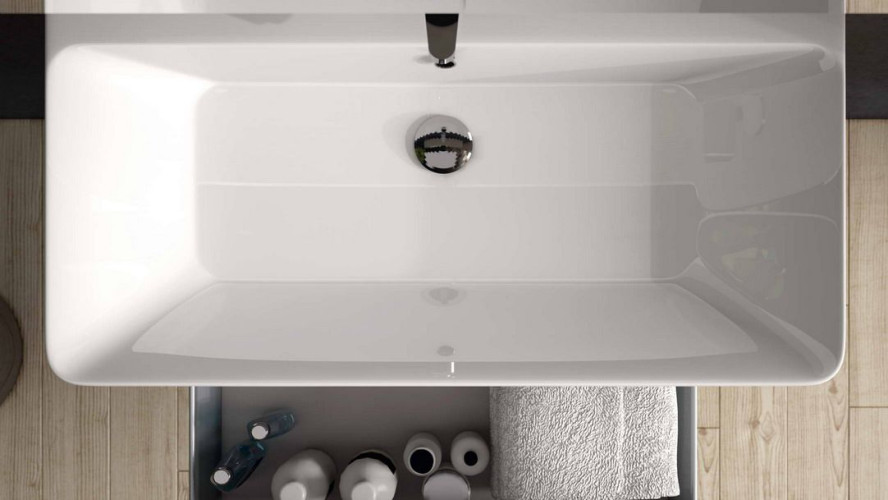 IBX, керамическая раковина 80 см, без крыльев, цвет белый