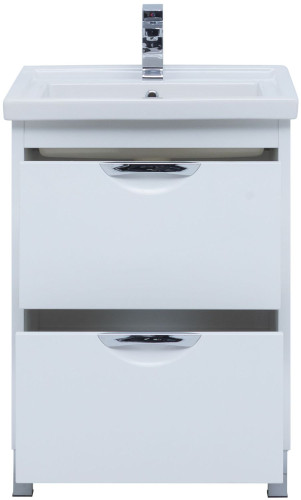Тумба с раковиной Aquanet Гретта (Exclusive) 60 белый, 2 ящика