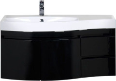 Тумба с раковиной Aquanet Опера 115 L черный (2 дверцы 2 ящика)