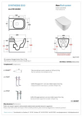 Olympia Synthesis Eco, подвесной безободковый унитаз c крепежом, 52x36 см, цвет белый матовый