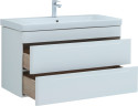 Тумба с раковиной Aquanet София 105 белый глянец (2 ящика)