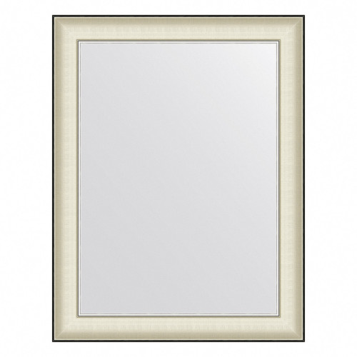 Зеркало настенное EVOFORM в багетной раме белая кожа с хромом, 68х88 см, BY 7630