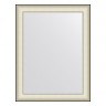 Зеркало настенное EVOFORM в багетной раме белая кожа с хромом, 68х88 см, BY 7630