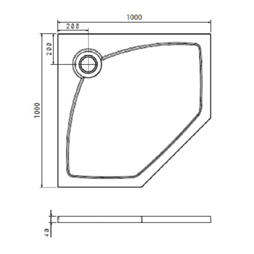 Душевой поддон из искусственного камня Florentina GW-100х100P