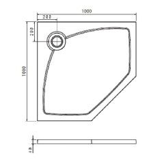 Душевой поддон из искусственного камня Florentina GW-100х100P