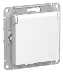 Розетка с заземл. со шторк с крышк., 16А, IP44, механизм, БЕЛЫЙ Schneider Electric ATLASDESIGN ATN440146