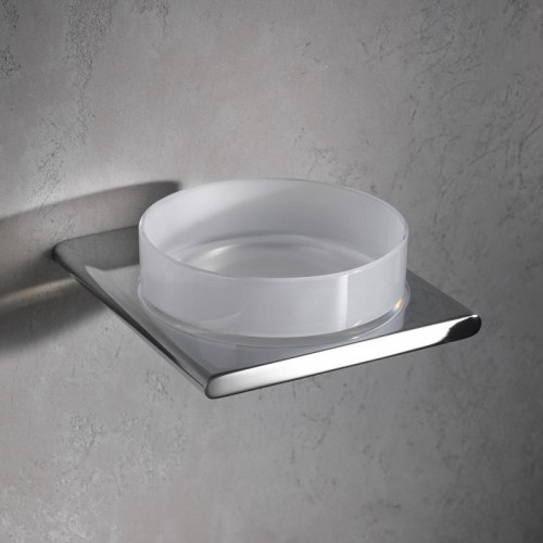 Полочка Keuco Edition 400 в комплекте с матовой хрустальной чашей для мелочей, хром (11549019000)