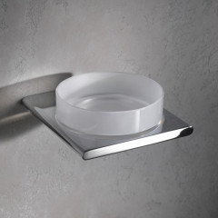 Полочка Keuco Edition 400 в комплекте с матовой хрустальной чашей для мелочей, хром (11549019000)
