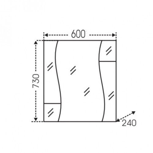 Зеркальный шкаф СанТа Лира 60 с подсветкой