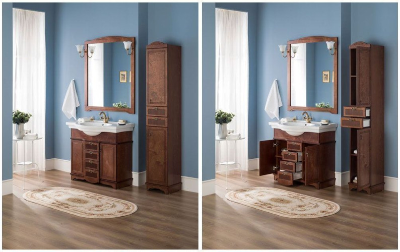 Зеркало Aquanet Луис 100 темный орех