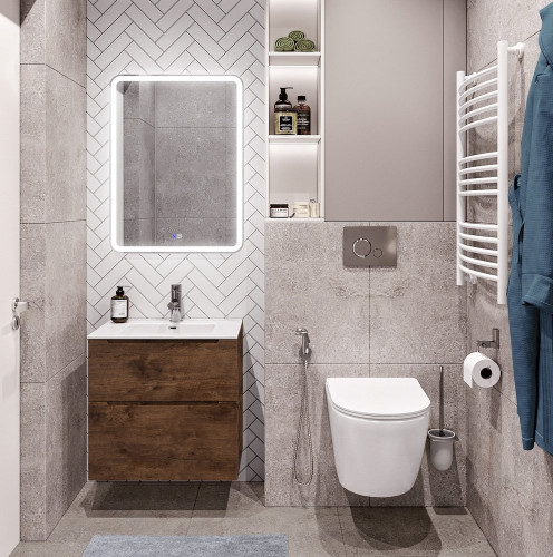 База под раковину подвесная BelBagno ETNA-H60-700-2C-SO-RW-P Rovere Moro