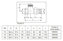 Вентиль на обратную подводку Oventrop Combi 3 проходной