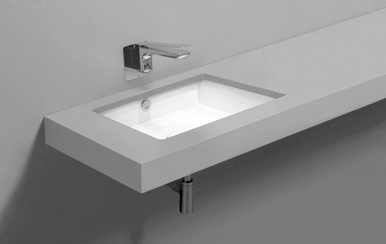 Раковина встраиваемая снизу Simas Lavabi 35х55х, литьевой мрамор, цвет Белый (S60 bi)