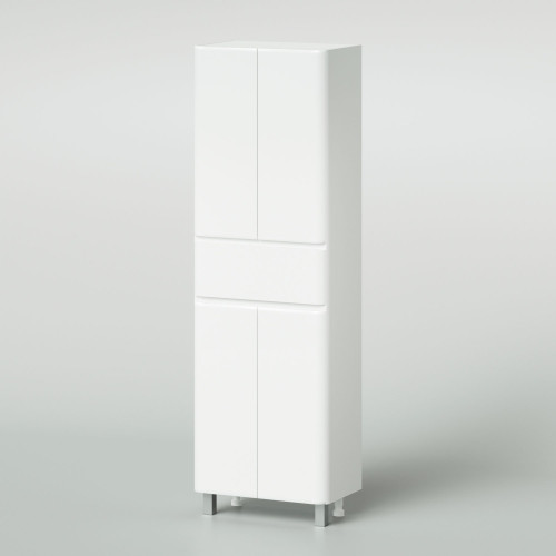 Пенал напольный Итана Roberto 60 (600х350х1900) состоит из 2х частей, белый глянец (295462)