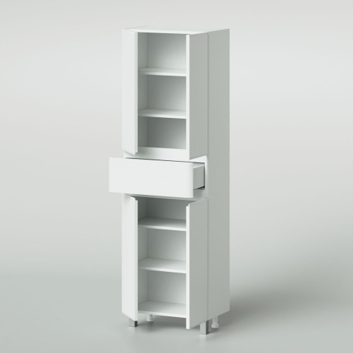 Пенал напольный Итана Roberto 60 (600х350х1900) состоит из 2х частей, белый глянец (295462)