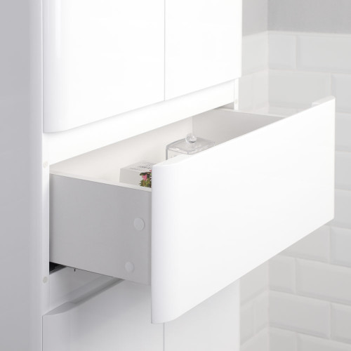 Пенал напольный Итана Roberto 60 (600х350х1900) состоит из 2х частей, белый глянец (295462)