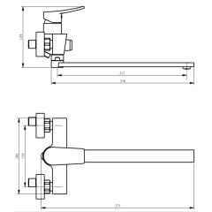 Смеситель для ванны Savol SK-H3002 хром