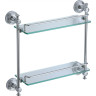 Полка прямая двойная (стеклянная) 40 см S-005822A Savol хром