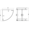 Полка угловая двойная (стеклянная) Savol S-095322 хром