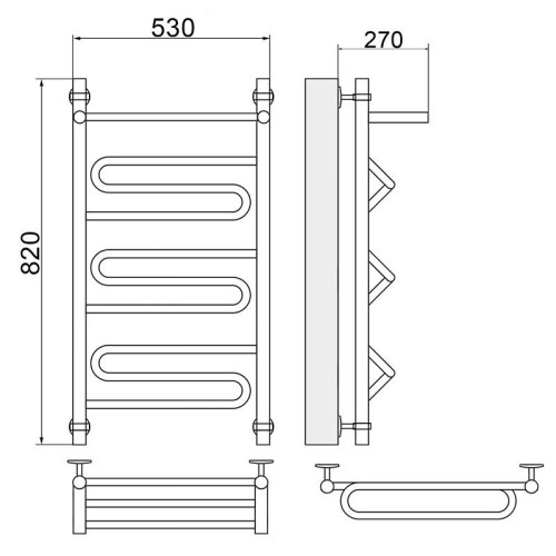 Полотенцесушитель Ника CURVE ЛZ ВП 80/50