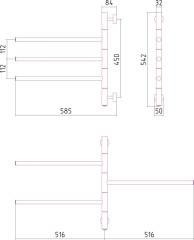 Электрический полотенцесушитель Сунержа Триада 540х100