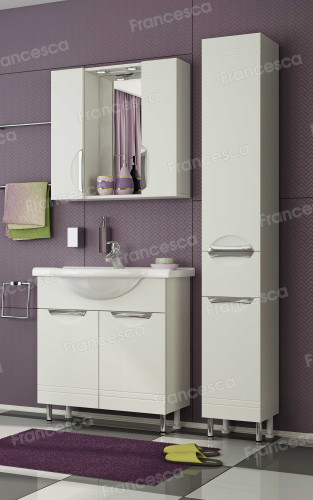 Шкаф-зеркало Francesca Доминго 75 белый 2 шкафа