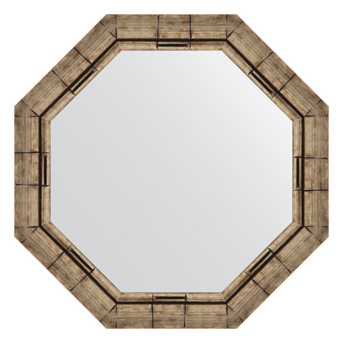 Зеркало настенное Octagon EVOFORM в багетной раме серебряный бамбук, 63х63 см, BY 3668
