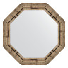 Зеркало настенное Octagon EVOFORM в багетной раме серебряный бамбук, 63х63 см, BY 3668