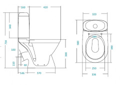Santek Римини Унитаз-компакт с сидением стандарт