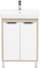 Тумба с раковиной Aquanet Гретта (Exclusive) 60 светлый дуб, 2 дверцы