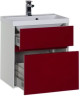 Тумба с раковиной Aquanet Латина 60 бордо (2 ящика)