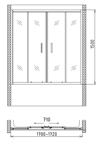Шторка на ванну Gemy New Rockcoco 160х140