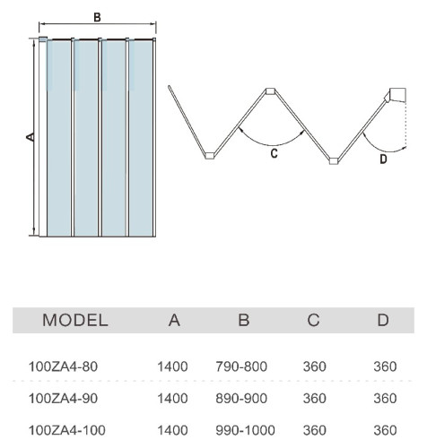 Шторка на ванну WeltWasser WW100 ZA4 90