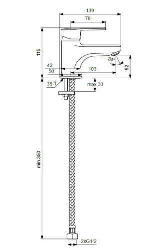 Смеситель для раковины Vidima LOGIK Керамический картридж (BA275AA)