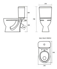 Унитаз-компакт &quot;Стандарт&quot; комфорт (арматура 1-режим. Alcaplast / 2-режим OLI, сиденье дюропластт, крепление, микролифт)