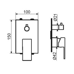 Внешняя часть встраиваемого смесителя Plumberia Selection TG1901CR