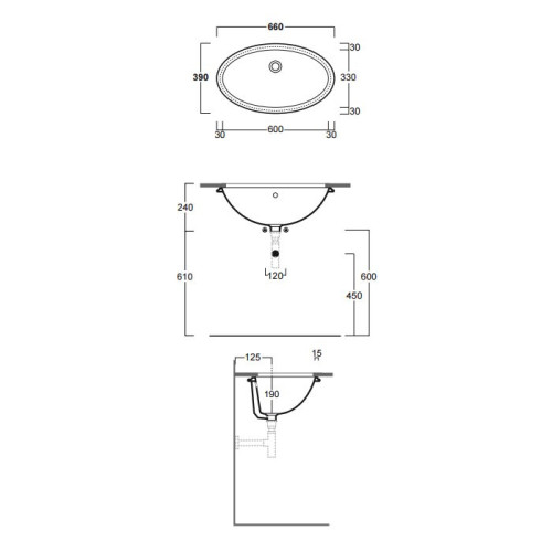 Раковина встраиваемая снизу Simas Lft Spazio 39х66х, санфаянс, цвет Белый (LFT74bi)